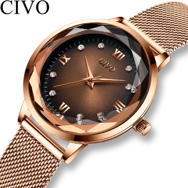 Wristwatches Fashion Women Watches 2021 CIVO Waterproof Rose Gold Steel Mesh Strap Quartz Watch Top Brand Ladies Clock Relogio Feminino, Mesh gold brown
Wristwatches Fashion Women Watches 2021 CIVO Waterproof Rose Gold Steel Mesh Strap Quartz Watch Top Brand Ladies Clock Relogio Feminino, Mesh gold brown