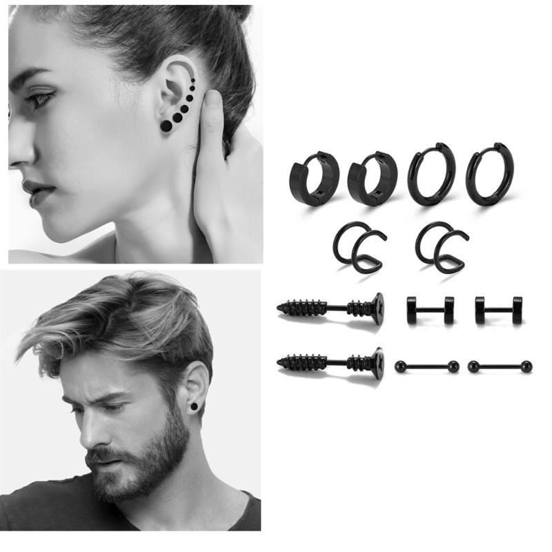 Stud 2022 Fashion Stainless Steel Black Plated Tiny Hoop Pierced Screw Dumbbell Earrings For Men, Golden;silver
Stud 2022 Fashion Stainless Steel Black Plated Tiny Hoop Pierced Screw Dumbbell Earrings For Men, Golden;silver