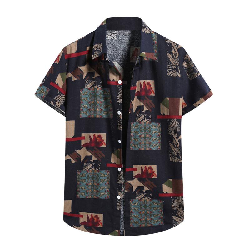 Men's Casual Shirts Hawaiian Print Shirt Summer Splice Short Sleeve For Men Turn-Down Collar Male Blouse Top Chemise Homme, White;black
Men's Casual Shirts Hawaiian Print Shirt Summer Splice Short Sleeve For Men Turn-Down Collar Male Blouse Top Chemise Homme, White;black