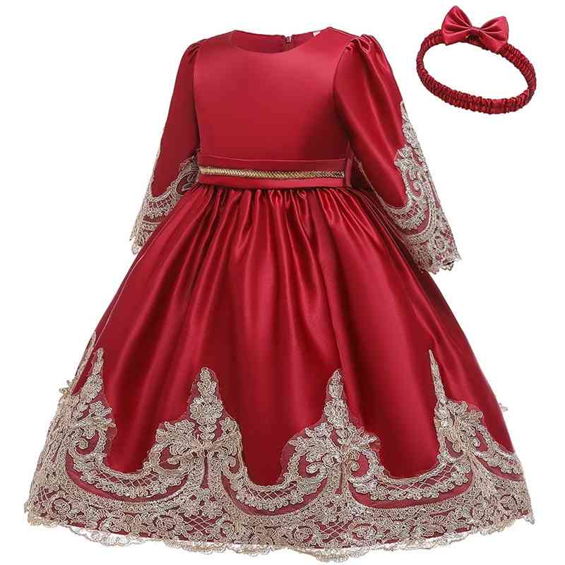 Flower Girl Dress Tutu Christmas Long Sleeve For Year Children Clothing Winter Kids es 210508
