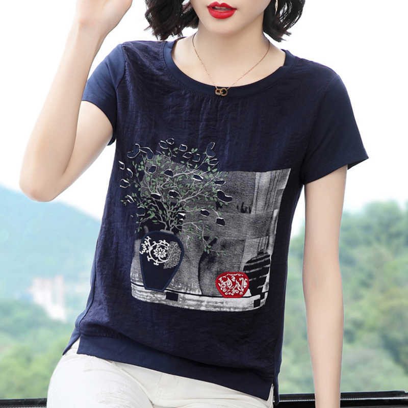 Print Appliques T-Shirt Korean Style Summer Tops Plus Size T Women Casual Tshirt Female Short Sleeve Tee Femme 210615, Yellow
Print Appliques T-Shirt Korean Style Summer Tops Plus Size T Women Casual Tshirt Female Short Sleeve Tee Femme 210615, Yellow