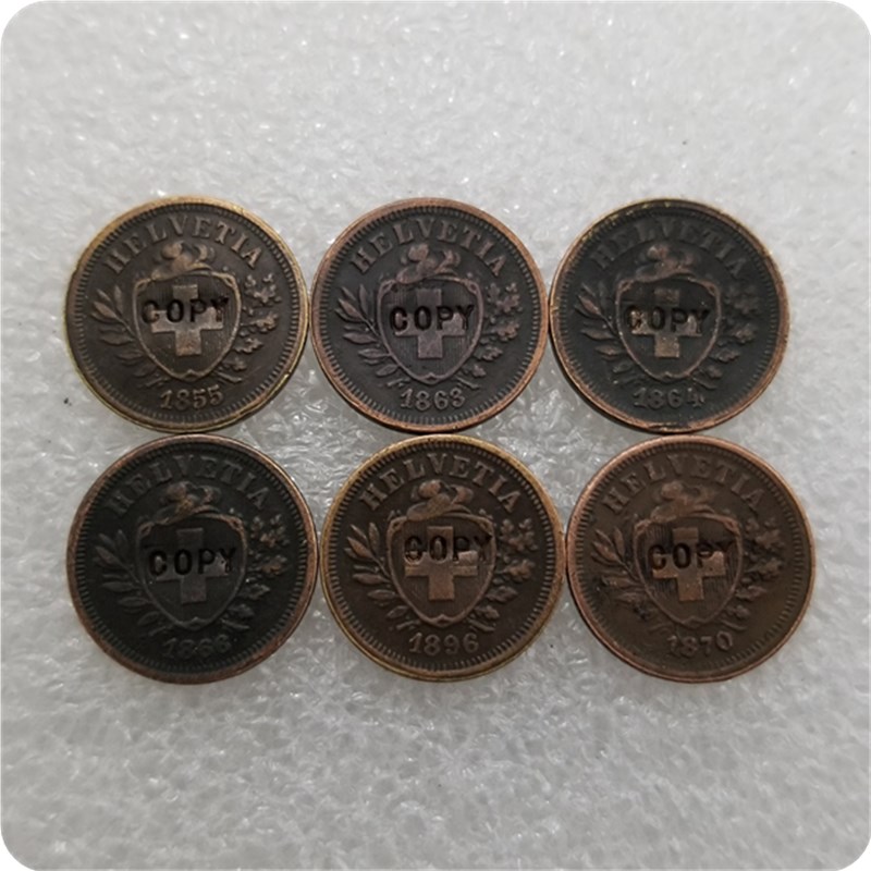 Switzerland:1855,1863,1864,1866,1870,1896 SWISS 1 CENT Coins COPY commemorative coins-replica coins medal coins collectibles
Switzerland:1855,1863,1864,1866,1870,1896 SWISS 1 CENT Coins COPY commemorative coins-replica coins medal coins collectibles