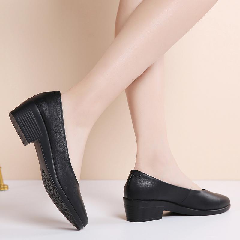 Women Shallow Office Work Loafers Round Toe Soft Comfortable Casual Convenient Slip On Walking