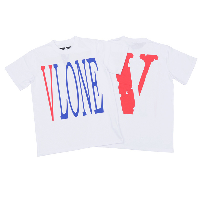 pop-up Correct vlone independence day limited short sleeve T-shirt big V blue red color matching, White;black
pop-up Correct vlone independence day limited short sleeve T-shirt big V blue red color matching, White;black