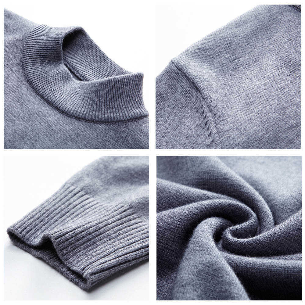 COODRONY Men Clothing Autumn Winter Arrivals Pure Color Casual Soft Knitted Thick Warm Turtleneck Sweater Pullover Men C2001 210818