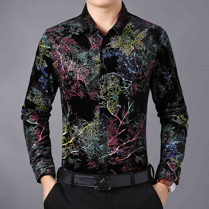 Branches Print Shirts Men Long Sleeve Casual Velvet Loose Dress Shirt Mens Work Business Brand Camisas Oversized Chemise Homme 210524, Green
Branches Print Shirts Men Long Sleeve Casual Velvet Loose Dress Shirt Mens Work Business Brand Camisas Oversized Chemise Homme 210524, Green