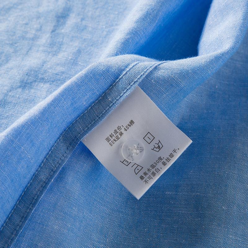 Men's Casual Shirts 2021 Summer Linen Shirt Fashion Classic Style Solid Color Short Sleeve White Male Brand Clothes Pink Gray