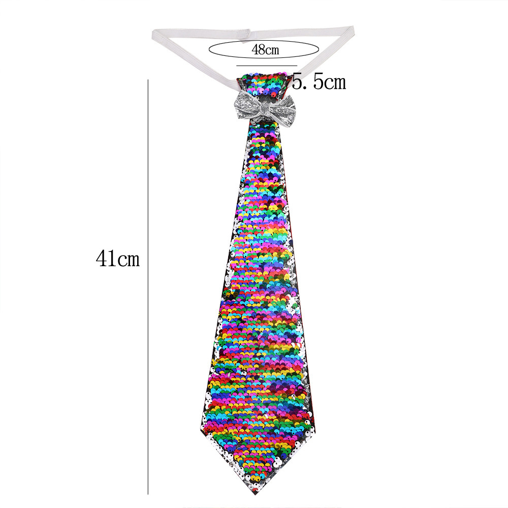 Flipped Cosplay Props Children Unisex Shiny Sequin Tied Necktie Men Women Party Magic Show Circus Bow Tie DH0540 T03 Free shipping