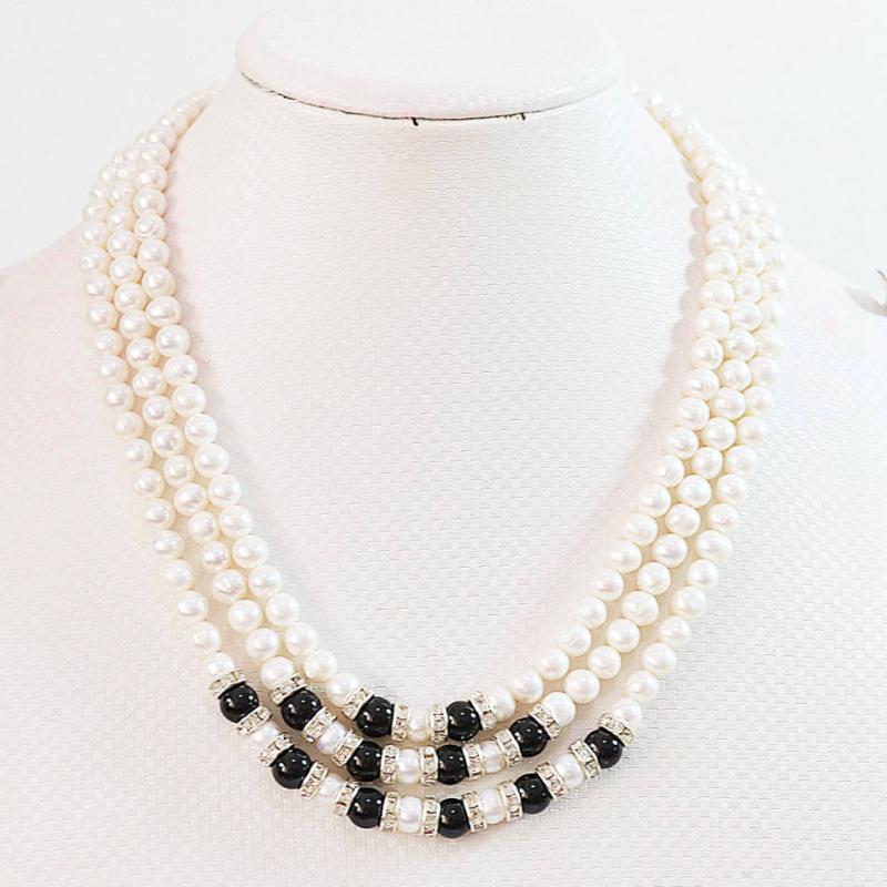 Natural White Freshwater Cultured Pearl 7-8mm Round Beads 3 Rows Diy Wholesale Price Elegant Chains Necklace 17-19inch B646
Natural White Freshwater Cultured Pearl 7-8mm Round Beads 3 Rows Diy Wholesale Price Elegant Chains Necklace 17-19inch B646
