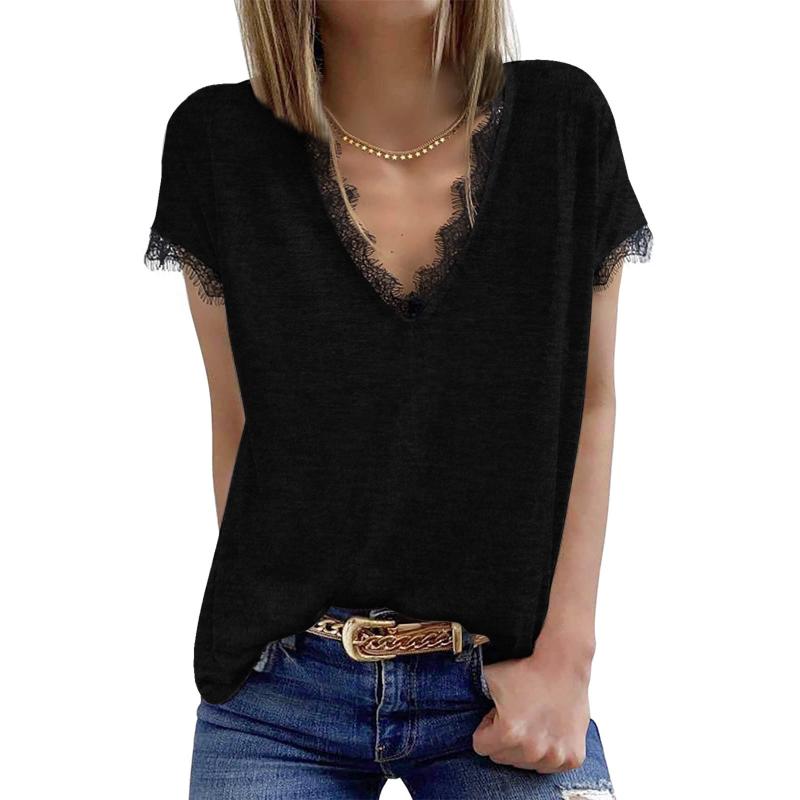 Women' Blouses & Shirts Summer Sexy Blouse V-neck Short Sleeve Female Womens Tunic Lace Tops Sleeveless Floral Side Split Clothing, Black
Women' Blouses & Shirts Summer Sexy Blouse V-neck Short Sleeve Female Womens Tunic Lace Tops Sleeveless Floral Side Split Clothing, Black