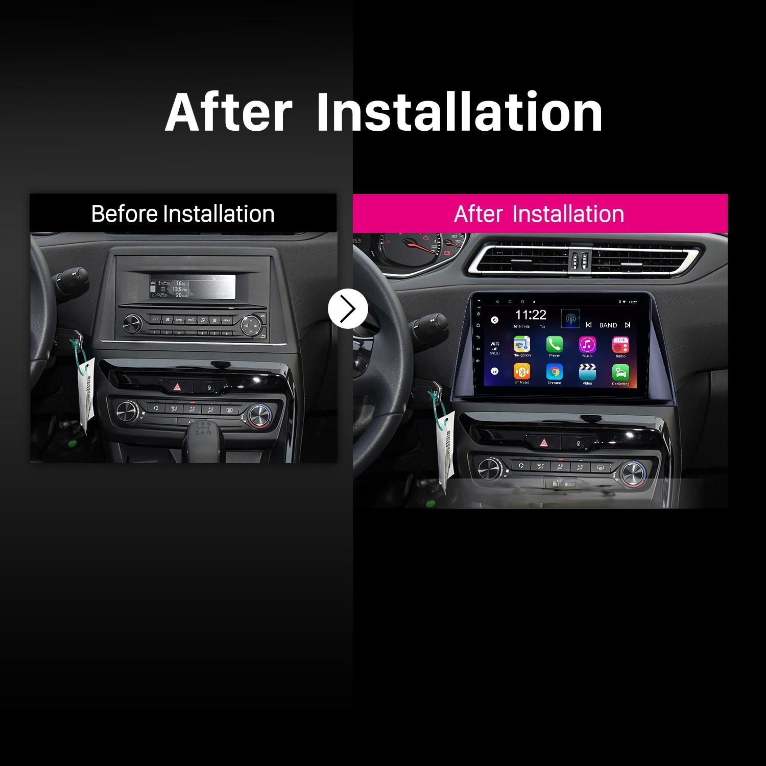 Car Dvd Player Gps for Peugeot 308 2016-2018 9 Inch Multimedia Android Touch Screen Stereo Auto Radio Bluetooth Mirror Link WIFI USB