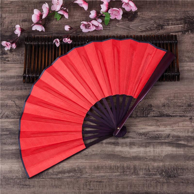 Party Favor Bamboo Large Rave Folding Hand Fan For Men/Women - Chinese Japanese Tai Chi Handheld Performance Decorations Dan