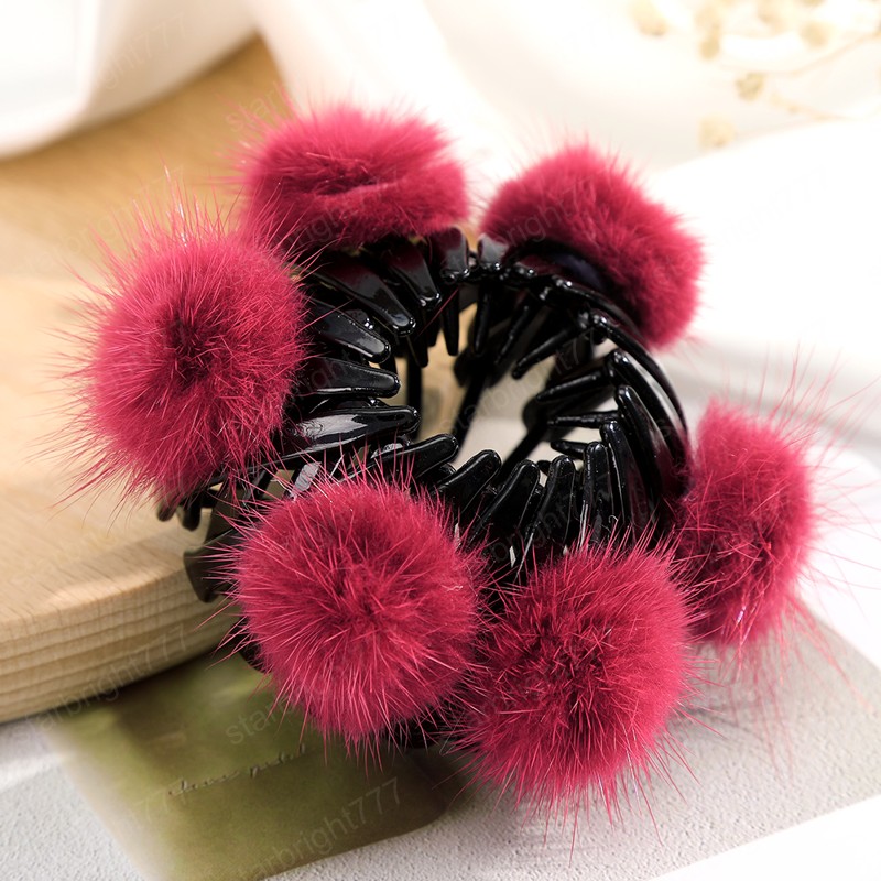 Bird Nest Hair Claw Fashion Ponytail Clip Hair Barrettes Women Fur Ball Decoration Headwear Hair Accessories