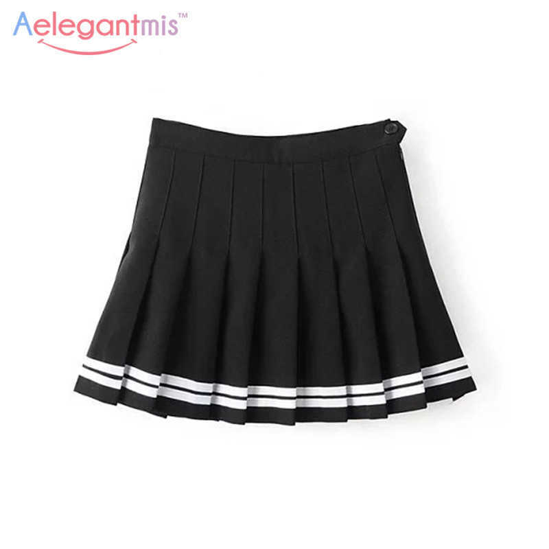 Aelegantmis Sweet Pleated Skirt Women Preppy Style Mini High Waist Girls Vintage Black White Cute School Uniforms 210607, Grey
Aelegantmis Sweet Pleated Skirt Women Preppy Style Mini High Waist Girls Vintage Black White Cute School Uniforms 210607, Grey