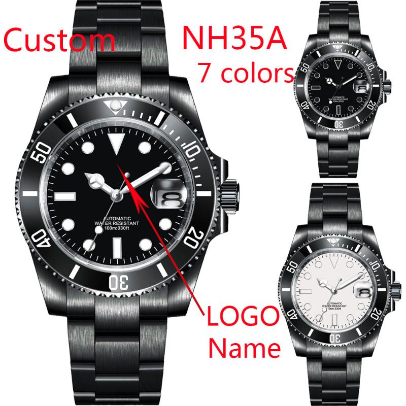 Wristwatches DIY Custom Luxury Sapphire Crystal NH35 Miyota Automatic Mechanical Watch Black PVD Men's 10Bar Swimming Date Male Clock, Style.1
Wristwatches DIY Custom Luxury Sapphire Crystal NH35 Miyota Automatic Mechanical Watch Black PVD Men's 10Bar Swimming Date Male Clock, Style.1