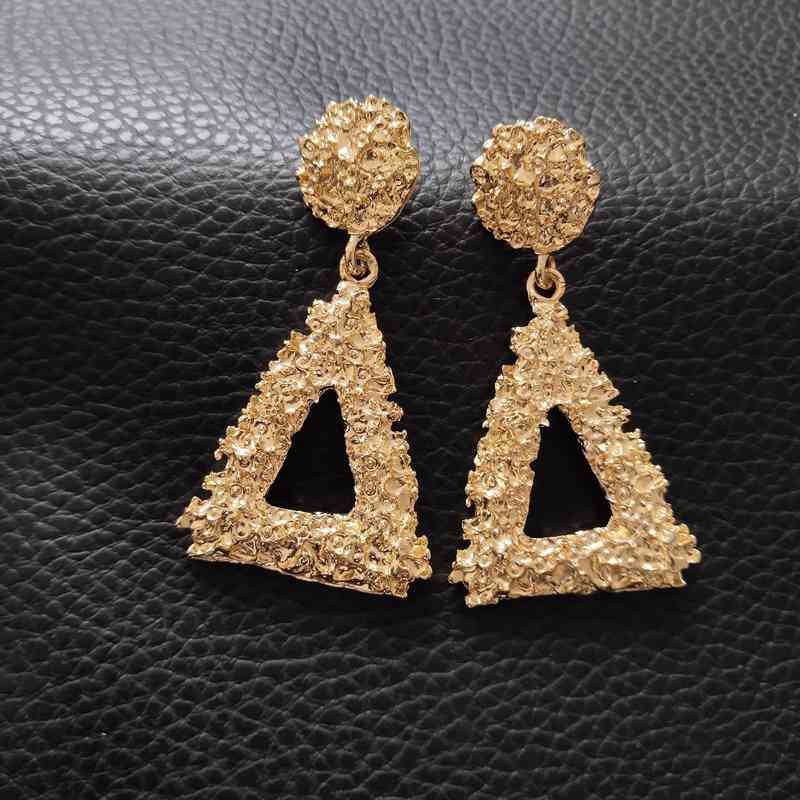 Charms Ear Stud Clip Rings Cool Style Personalized Metal in Summer Women's Fashion Trend Hollowed Out Triangular Geometric