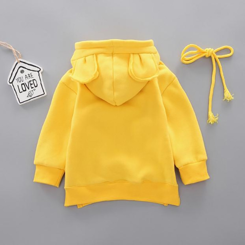 Baby coat Toddler Kids Boy clothes Hooded Cartoon 3D Ear Hoodie Sweatshirt Winter Girl Warm Tops Clothes 0-3Y 210515