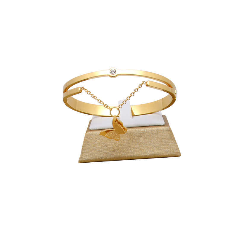 Fashion Woman Chain Frosted Butterfly Bracelet Popular Wild Woman Bracelet Jewelry Wholesale Gift Q0719