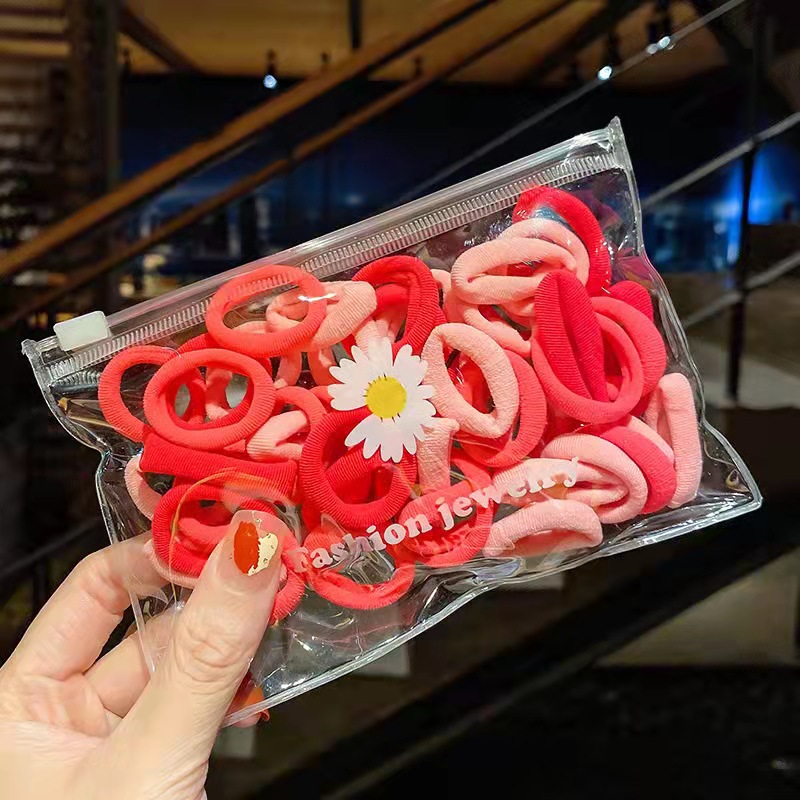 50pcs high elasticity does not hurt the durable seamless hair rope simple hair ring