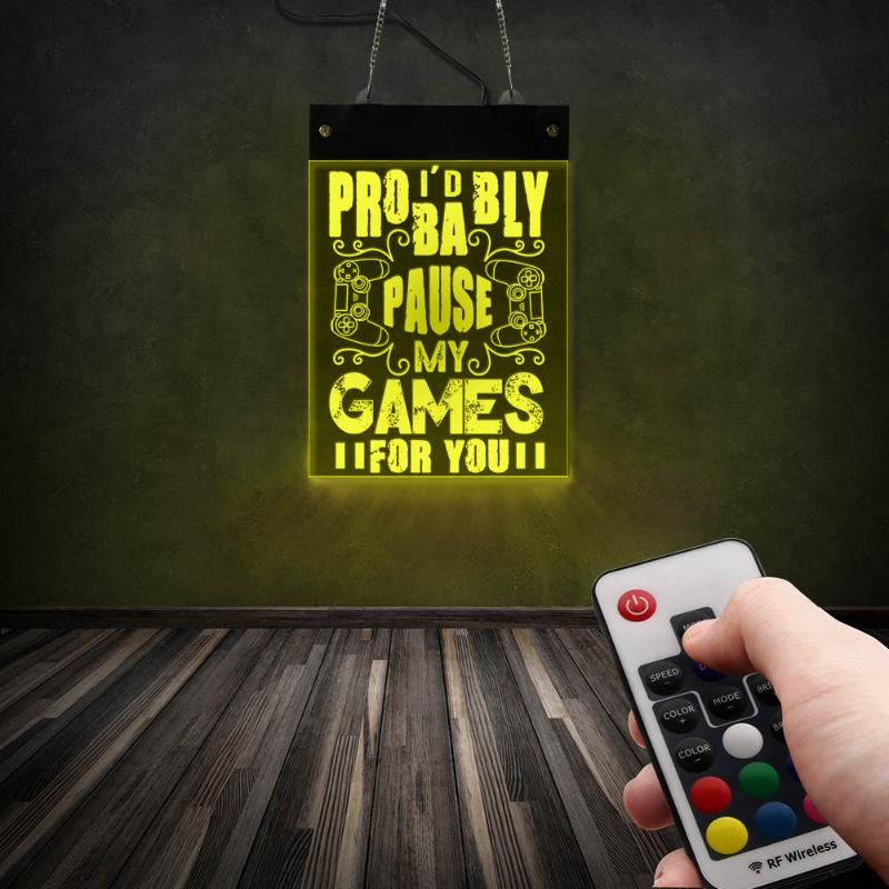Pause My Game For You Gamer Quote LED Neon Sign Remote Control Gamepad Controller RGB Color Lighting Wall Art Display Board Lamp
Pause My Game For You Gamer Quote LED Neon Sign Remote Control Gamepad Controller RGB Color Lighting Wall Art Display Board Lamp