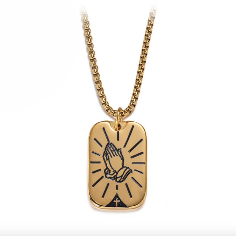 Pendant Necklaces Stainless Steel Gold Jesus Christ Bless God Necklace Vintage Religious Bible Hand Blessing Jewelry Tag Gift
Pendant Necklaces Stainless Steel Gold Jesus Christ Bless God Necklace Vintage Religious Bible Hand Blessing Jewelry Tag Gift