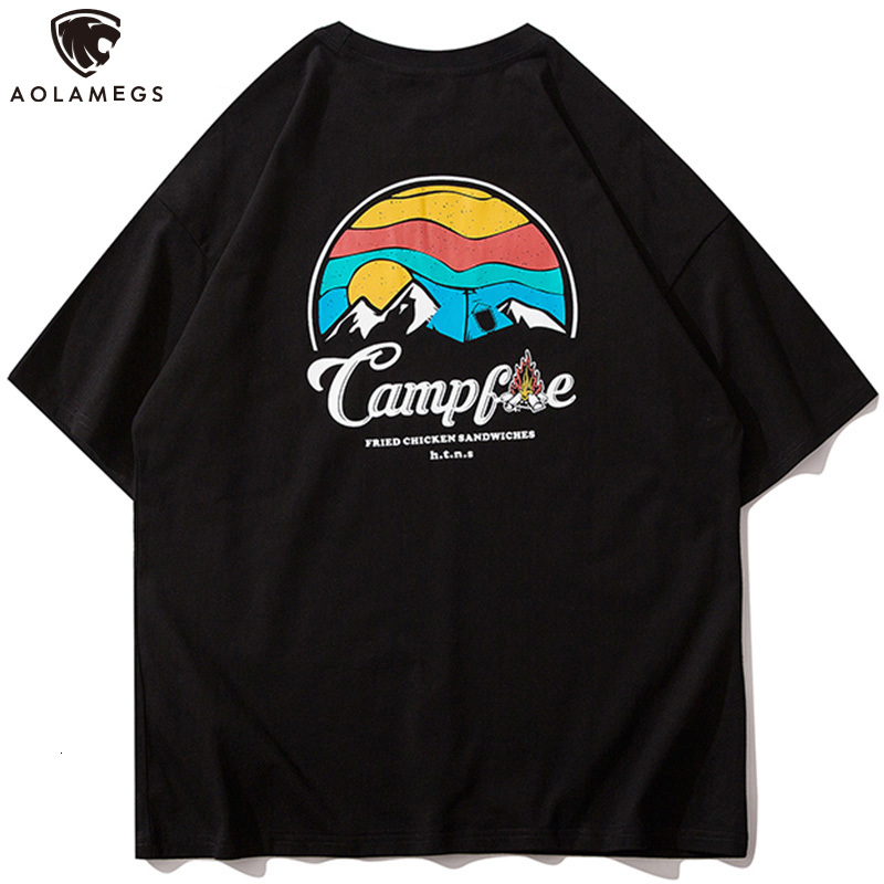 Men' Polos Aolamegs men' colorful t-shirts sunset printed casual baggy high-street shirt fashion harajuku streetwear summer, Black 
Men' Polos Aolamegs men' colorful t-shirts sunset printed casual baggy high-street shirt fashion harajuku streetwear summer, Black