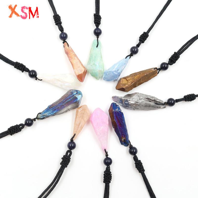 Pendant Necklaces XSM Natural Stone Necklace For Women Unique Random Irregular Shape Quartz Crystal Fashion Rope Chain Jewelry Gift 1Pcs
Pendant Necklaces XSM Natural Stone Necklace For Women Unique Random Irregular Shape Quartz Crystal Fashion Rope Chain Jewelry Gift 1Pcs