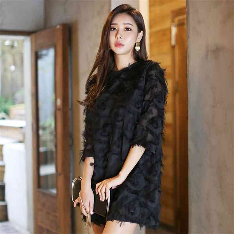 summer style korean fasfion temperament loose thin sexy round dress office party for women dresses 210602, Black
summer style korean fasfion temperament loose thin sexy round dress office party for women dresses 210602, Black
