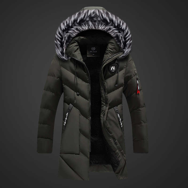 Winter Parkas Men Thicken Warm Jackets Men Fashion Faux fur Hooded Fleece Coats Casual Waterproof Cotton Long Snowjacket 210603