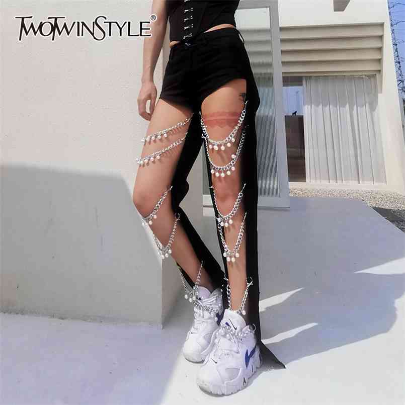 Sexy Patchwork Chain Pearl Jeans For Women High Waist Hollow Out Streetwear Denim Pants Female Fashion Clothes 210521, Black
Sexy Patchwork Chain Pearl Jeans For Women High Waist Hollow Out Streetwear Denim Pants Female Fashion Clothes 210521, Black