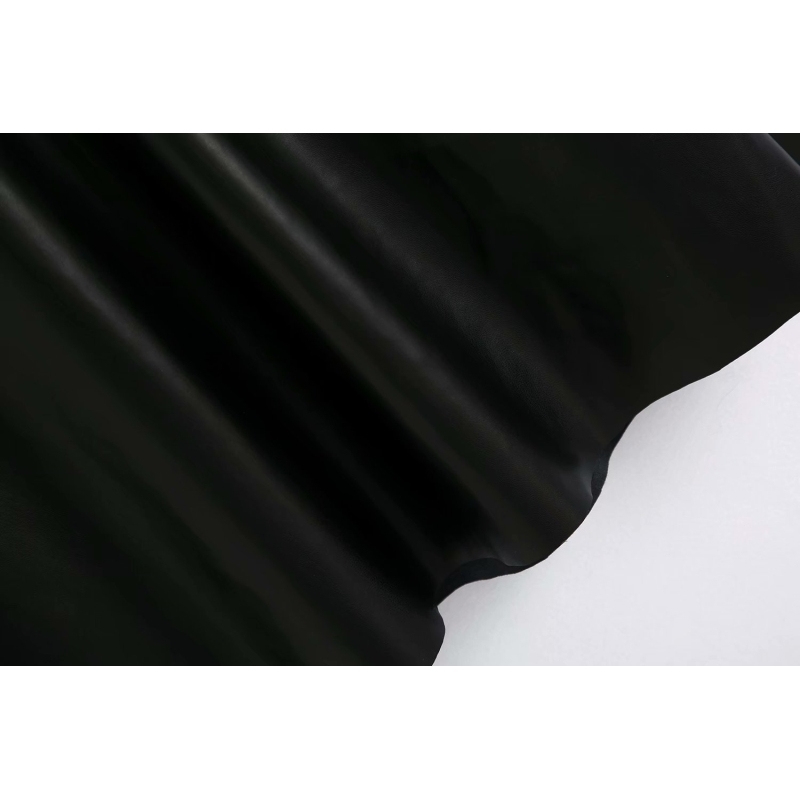 Fashion Women PU Leather Mini Dress Autumn Cool Button-fly Ladies es Black Casual Female Sexy Girls Chic 210430