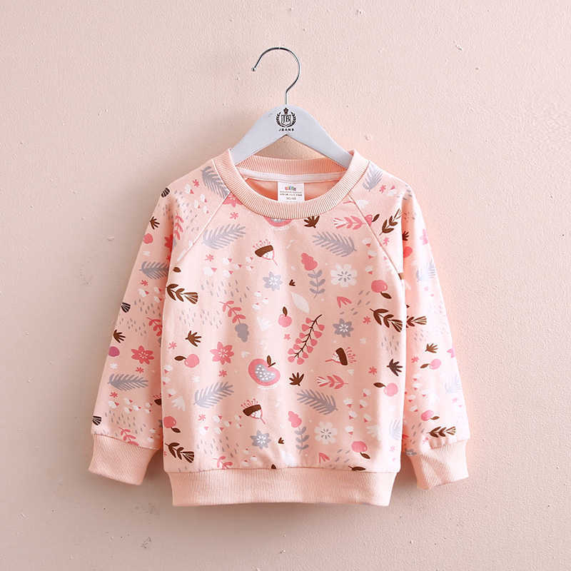 Autumn Spring Fashion 2-4 5 6 7 8 9 10 Years Children'S Causual Pullover Tops O Neck Long Sleeve Kids Baby Girl Sweatshirts 210529