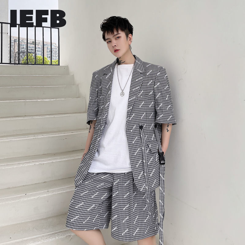 IEFB Summer Plaid Letter Print Men's Single Button Suit Coat Half Sleeve Vintage Ribbon Design Blazer For Male 9Y7072 210524, Black
IEFB Summer Plaid Letter Print Men's Single Button Suit Coat Half Sleeve Vintage Ribbon Design Blazer For Male 9Y7072 210524, Black