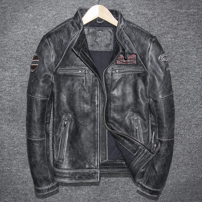Men' Leather & Faux Vintage Genuine Jacket Men Cow Korean Motorcycle Slim Mens Jaqueta De Couro 5680-1 YY999, Black
Men' Leather & Faux Vintage Genuine Jacket Men Cow Korean Motorcycle Slim Mens Jaqueta De Couro 5680-1 YY999, Black