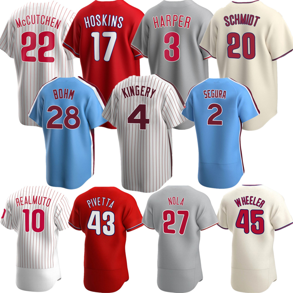 2022 Bryce Harper Jerseys J.T. Realmuto Rhys Hoskins Aaron Nola Mike Schmidt Andrew McCutchen Alec Bohm Kingery Segura Gibson Custom Men Wom, Blue;black
2022 Bryce Harper Jerseys J.T. Realmuto Rhys Hoskins Aaron Nola Mike Schmidt Andrew McCutchen Alec Bohm Kingery Segura Gibson Custom Men Wom, Blue;black