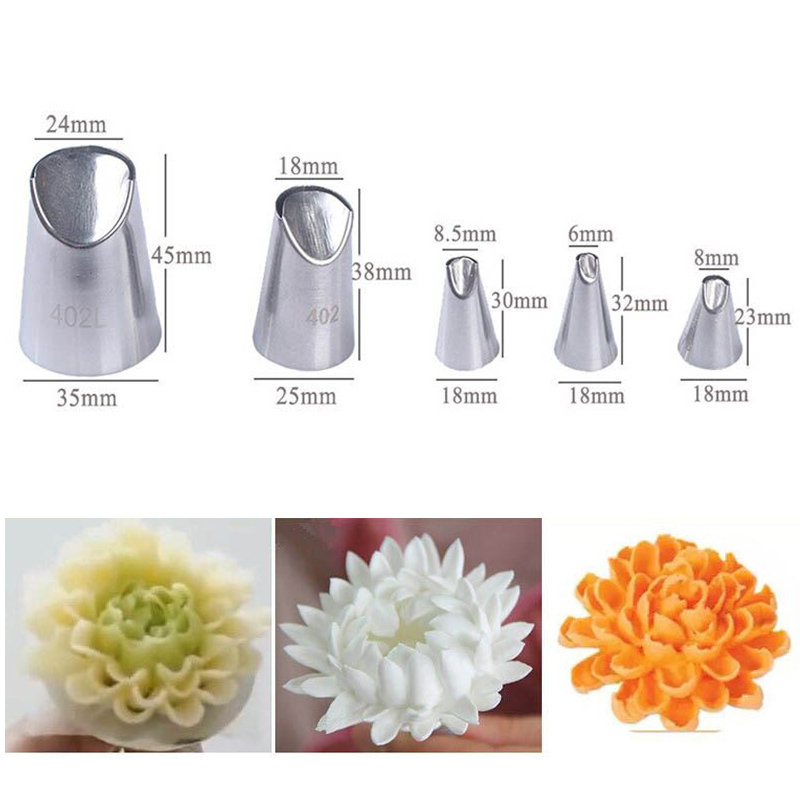 3/4/5/7/8Pcs/Set Cakes Decoration Set 304 Stainless Steel Cookies Supplies Multi Purpose Silver Kitchen Gadgets Fondant Decor