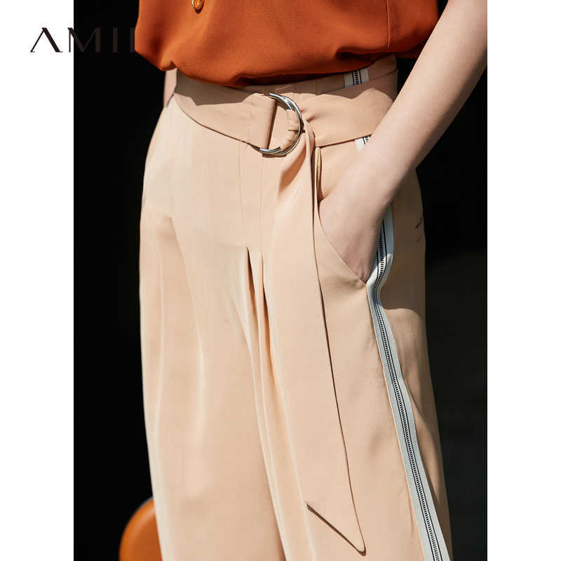 Summer Wide Leg Women's Pants Fashion Patchwork Loose Female Chiffon Long Trousers 11940318 210527