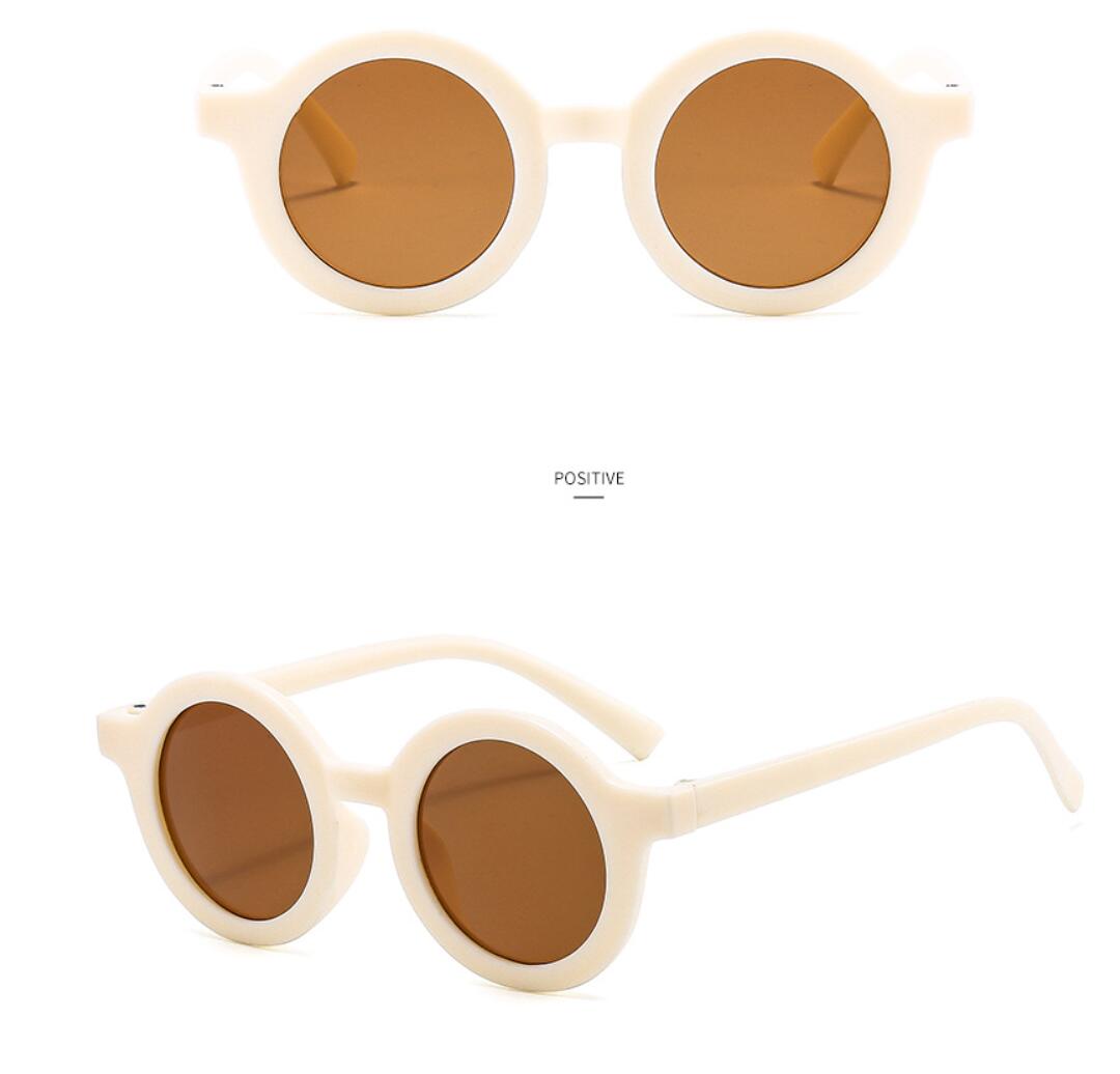 summer Baby sunglasses matte glasses Kids fashion eyeglasses Tide round frame girls vintage Mocha color glasse UV400 goggle children 16colors Z260305