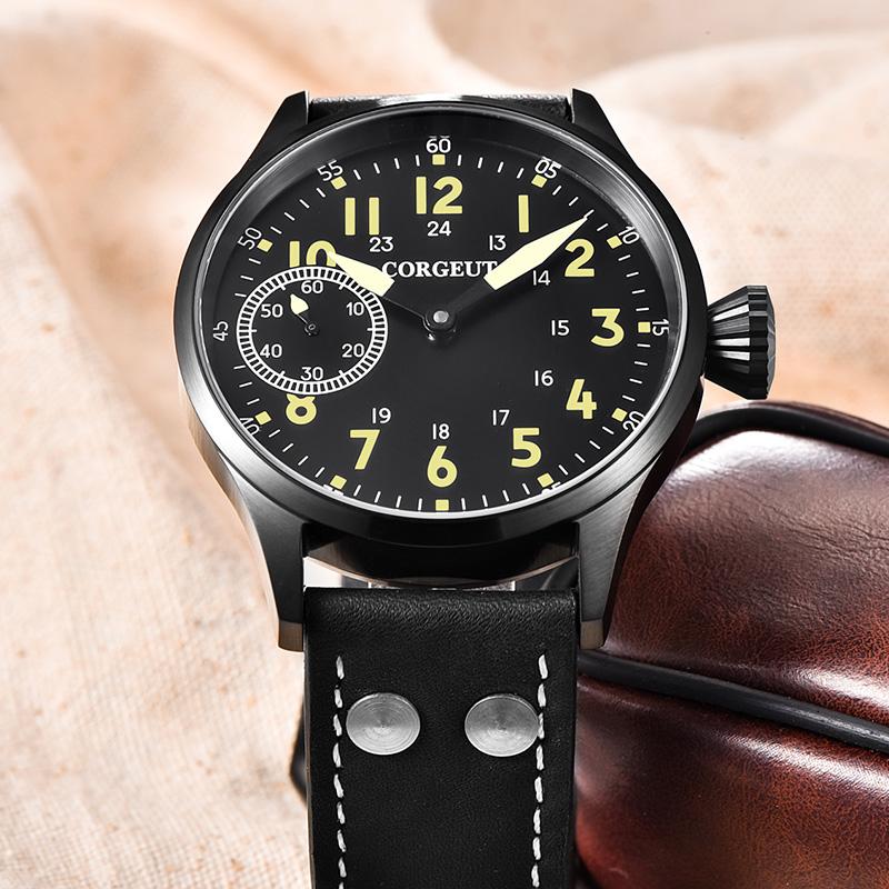 Wristwatches Brand 2022 44mm Men's Seagull Movement Mechanical Sapphire Watch Leather Manual Winding 316L Military 2022A, Silver yellow
Wristwatches Brand 2022 44mm Men's Seagull Movement Mechanical Sapphire Watch Leather Manual Winding 316L Military 2022A, Silver yellow