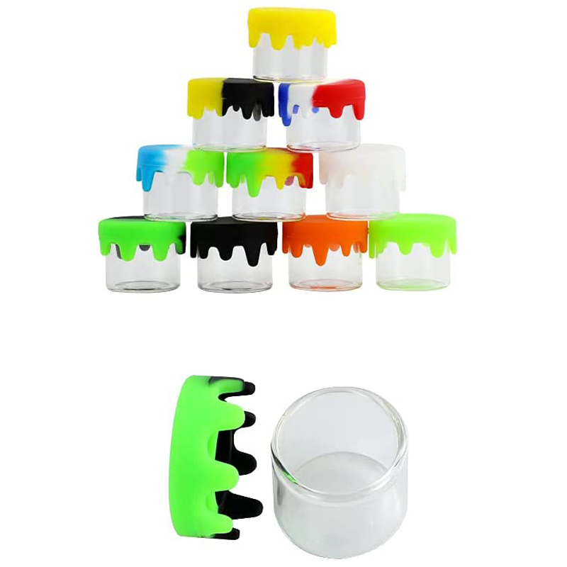6 Ml Silicone Glass Container Concentrate Jars Colorful Wax Dab Containers 100 Pcs/lot 
6 Ml Silicone Glass Container Concentrate Jars Colorful Wax Dab Containers 100 Pcs/lot