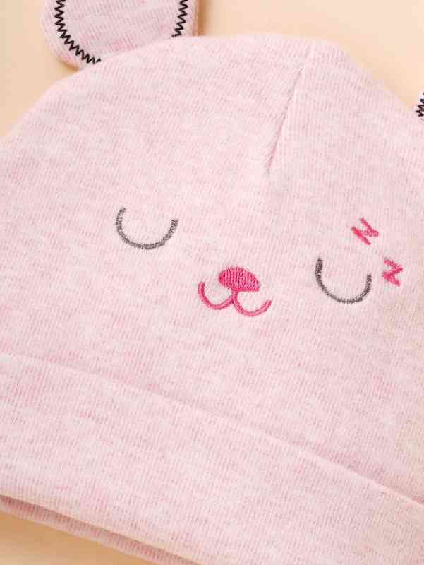 Baby Bear Ear Decor Embroidery Detail Hat SHE03