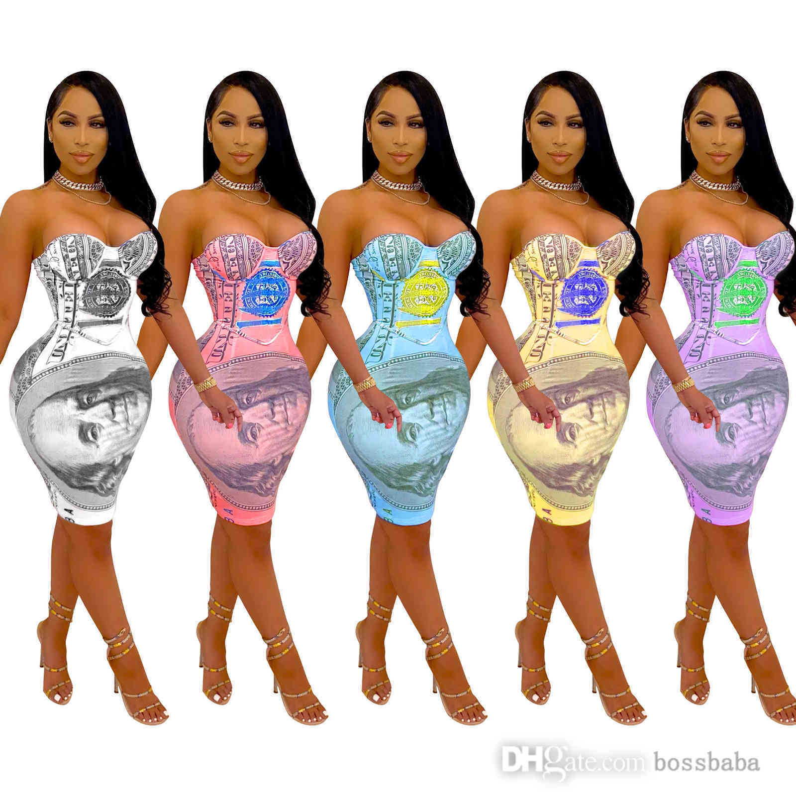 Women Casual Dresses Sexy Us Dollar Print Bra Sleeveless Crop top Skirt Fashion Slim Pencil Dress Designers Clubwear, Pink - 2
Women Casual Dresses Sexy Us Dollar Print Bra Sleeveless Crop top Skirt Fashion Slim Pencil Dress Designers Clubwear, Pink - 2