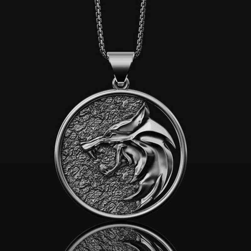 Witcher Geralt of Rivia Medallion Wolf Necklace Metal Slavic Viking Jewelry Punk Animal Pendant Neclace Men Women Gift, Silver
Witcher Geralt of Rivia Medallion Wolf Necklace Metal Slavic Viking Jewelry Punk Animal Pendant Neclace Men Women Gift, Silver