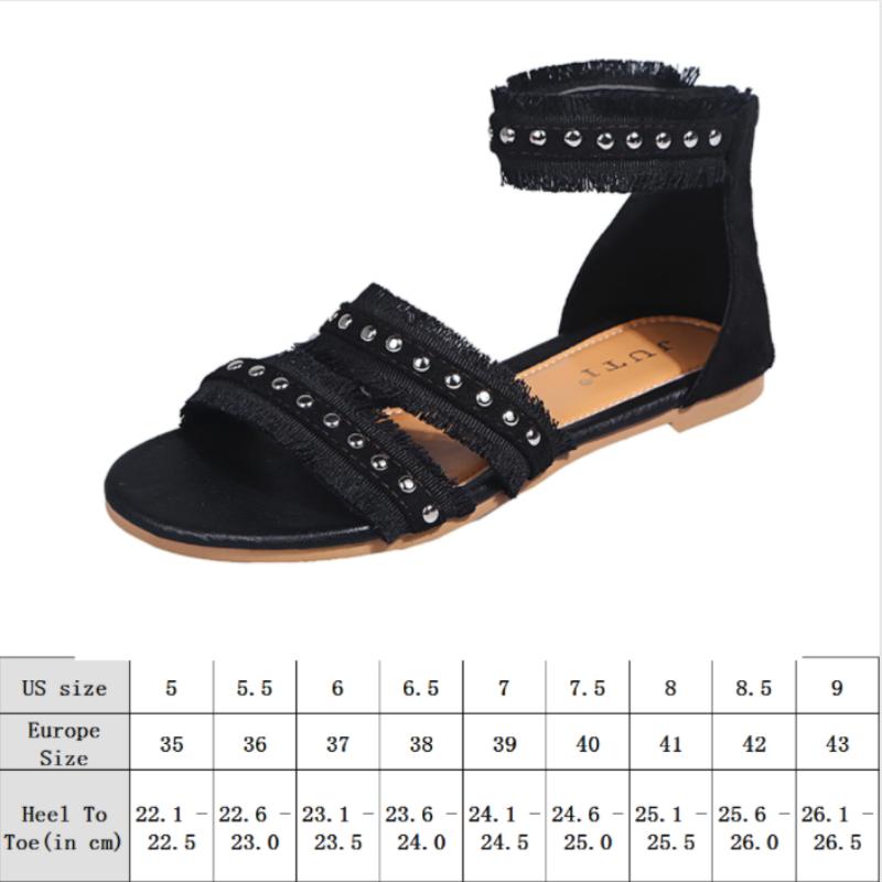 Sandals Women's Ladies Fashion Summer Flock Hollow Zipper Beach Open Toe Breathable Comfortable Shoes Plus Size 43