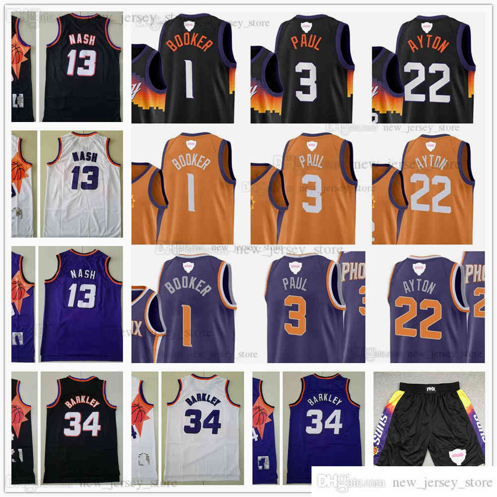 2021 Finals Patch 3 Chris 1 Devin Paul Booker Basketball Jerseys Stitched Retro 22 Deandre 34 Charles Ayton Barkley Steve 13 Nash Purple Black White Shirt Jersey, Same as picture
2021 Finals Patch 3 Chris 1 Devin Paul Booker Basketball Jerseys Stitched Retro 22 Deandre 34 Charles Ayton Barkley Steve 13 Nash Purple Black White Shirt Jersey, Same as picture