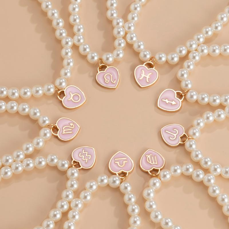 Chains Ingemark Goth 12 Zodiac Constellation Heart Pendant Necklace For Women Imitation Pearl Chain Virgo Libra Birthday Jewelry Gifts, Silver
Chains Ingemark Goth 12 Zodiac Constellation Heart Pendant Necklace For Women Imitation Pearl Chain Virgo Libra Birthday Jewelry Gifts, Silver