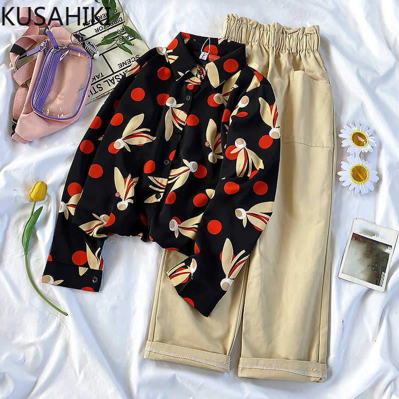 Sets Womens Two Pieces Outfits Floral Long Sleeve Causal Blouse Shirt + Stretch High Waist Pants Suits 6F445 210603
Sets Womens Two Pieces Outfits Floral Long Sleeve Causal Blouse Shirt + Stretch High Waist Pants Suits 6F445 210603