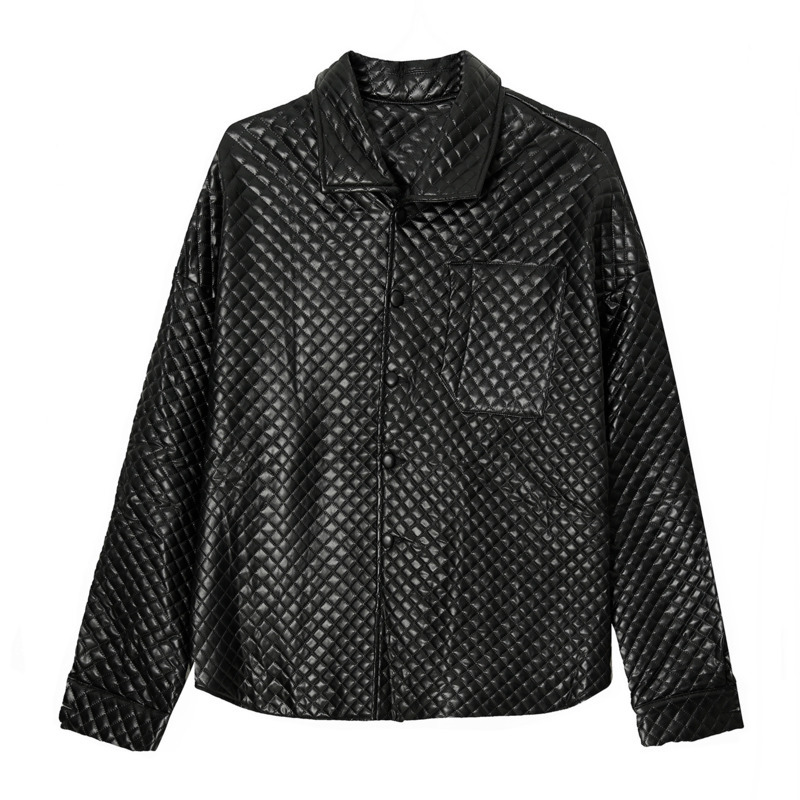 IEFB men's wear spring witner jackets Korean loose Printed diamond lattice coat for men oversized clothes 9Y4602 210524