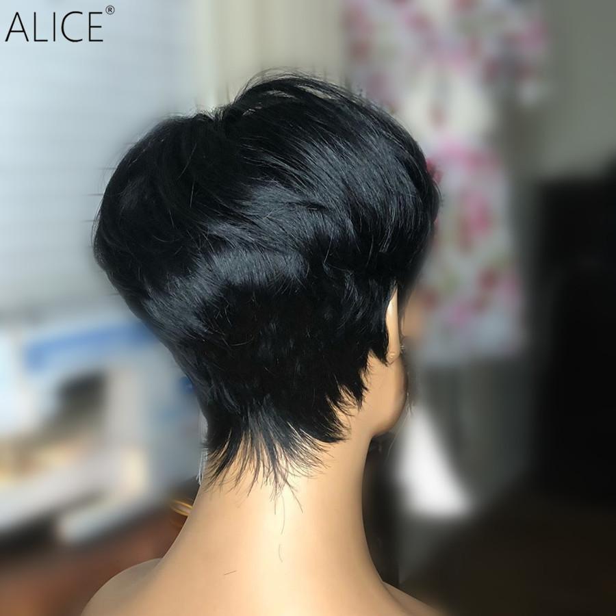Short Lace Front Wigs Brazilian Remy Human Hair Wig For Women Pixie Cut Straight 150% Glueless Pre Plucked