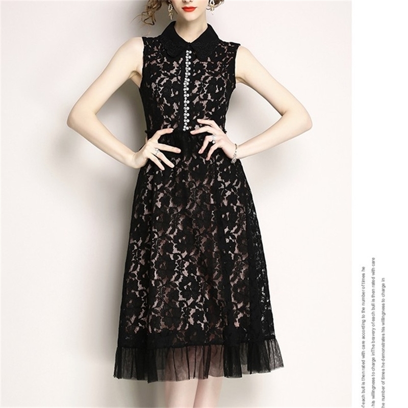 Summer Sexy Solid Lace Hollow Out Dress A Line Turndown Collar Short sleeve High Waist Medium 210603, Picture color
Summer Sexy Solid Lace Hollow Out Dress A Line Turndown Collar Short sleeve High Waist Medium 210603, Picture color